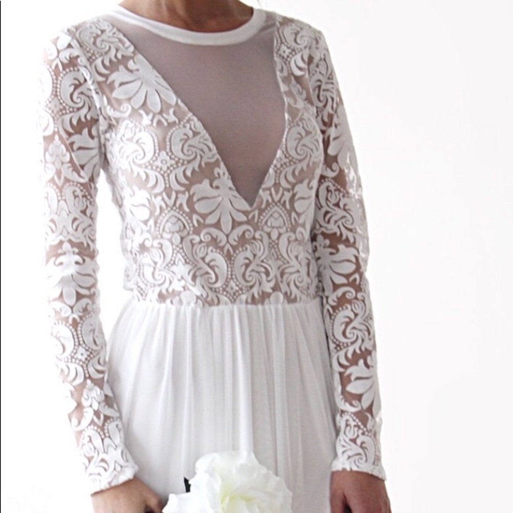Sheer Ivory Wedding Dress